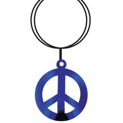 Peace Sign Key Chain w/Clear Mirrored Back (12 Square Inch)