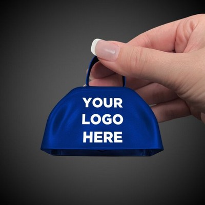 3" Pad Printed Blue Metal Cowbell