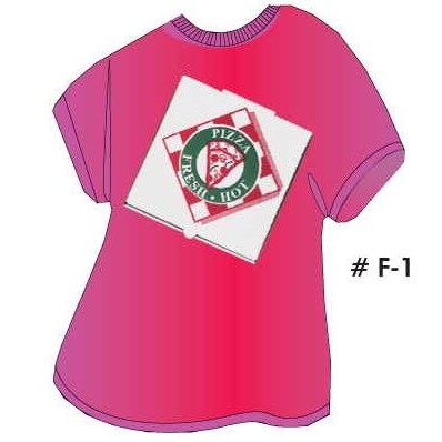 Pizza Box T-Shirt Acrylic Coaster w/Felt Back