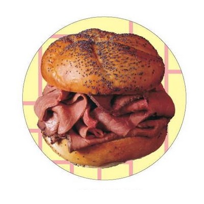 Roast Beef Sandwich Round Metal Photo Magnet (2 1/2")