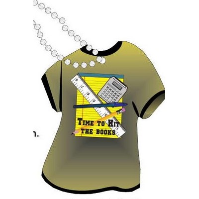 School Supplies Promotional T Shirt Key Chain w/ Black Back (4 Square Inch)
