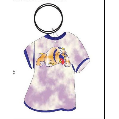 Bulldog Mascot Executive T Shirt Keychain w/Mirrored Back (4 Square Inch)