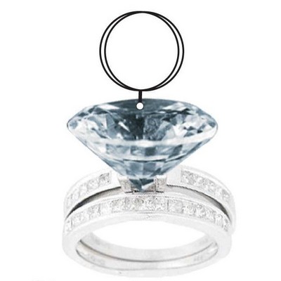 Diamond Ring Keychain w/Mirrored Back (6 Square Inch)
