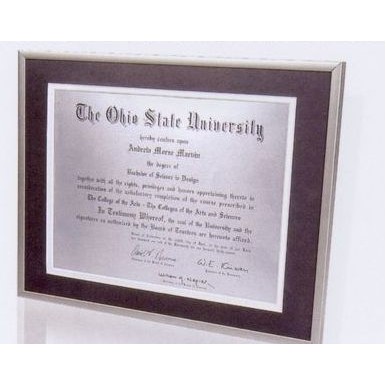 Satin German Silver Metal Certificate Frame - 11x14