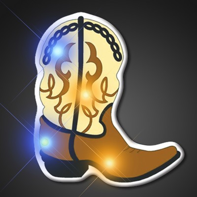 Brown Cowboy Boot Flashing LED Lights - BLANK