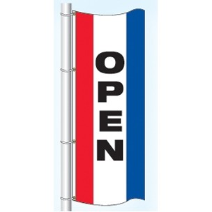 Double Faced Stock Message Interceptor® Drape Flag (Open) (3' x 8')