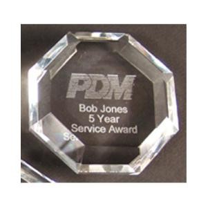 24% Lead Crystal Faceted Octagon Paperweight