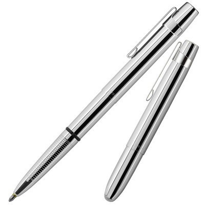 Flat Top Classic Bullet Space Pen w/Chrome Finish & Pocket Clip