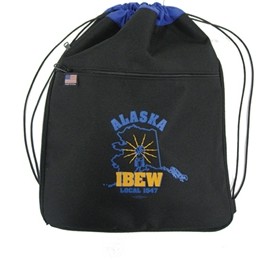 USA Made 600 Denier Polyester Expandable Gusset Drawcord Bag