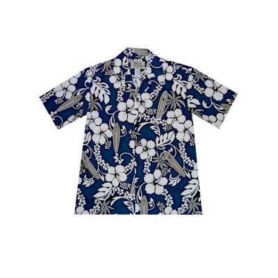 Hawaiian Shirt - 100% Cotton Poplin Tropical Print w/ Coconut Button Front (S - 3XL in-stock)