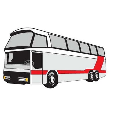 Commercial Bus Promotional Magnet w/ Strip Magnet (10 Square Inch)