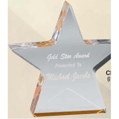 Gold Star Acrylic Award (6"x1")