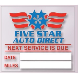 Service Reminder Sticker - Low Tac (2"x2 1/4") - Full Color