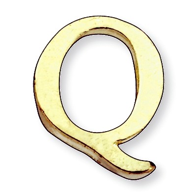 Q (letter) Marken Design Cast Lapel Pin (3/8")
