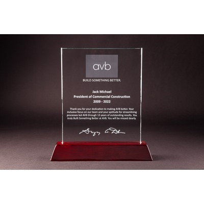 Dark Rosewood Slotted Base for 8" Crystal (9 5/8 x 1 3/4 x 1 1/2")