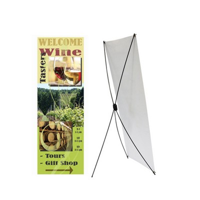 Small X-Stand With 13 Oz. Economy Vinyl Banner & Stand. Full Color