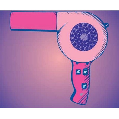 Hair Dryer Metal Photo Magnet (2 1/2"x2 1/2")