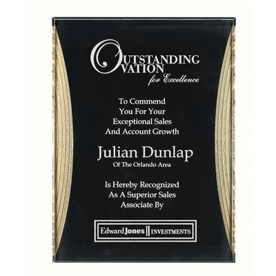 8 X 10 Black And Gold Reflection Acrylic Plaque