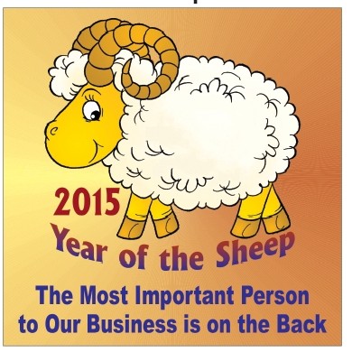 2015 Year of the Sheep Square Photo Hand Mirror