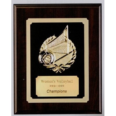 Cherry Finish Volleyball Plaque (10½" x 13")