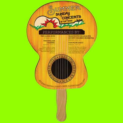 Guitar Hand Fan Full Color (1 Side)