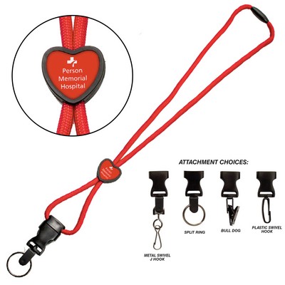 Braided Lanyard w/heart slider