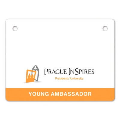 Full Color 50 Mil Name Badge (3"x4") Rectangle w/2 Holes - No personalization included