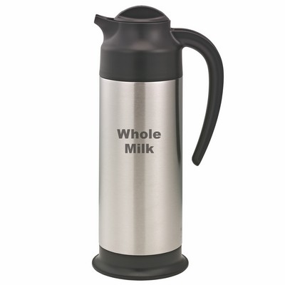 SteelVac™ 1.0 Liter Etched Footed Creamer Carafe (Whole Milk)