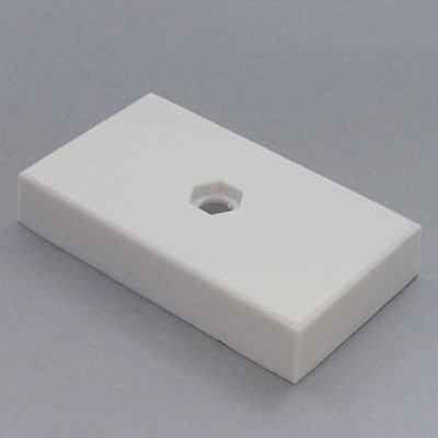 White Plastic Rectangular Trophy Base w/Mounting Hole (3½" x 2")