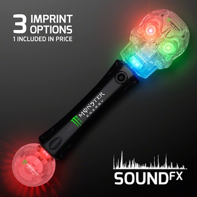 LED Crystal Skull Toy Wands with Sound - PRINTED