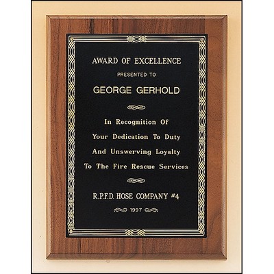 Walnut Plaque w/ Jewelers Black Plate 8" x 10"