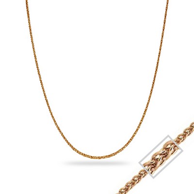 18" 14K Rose Gold Wheat Chain Necklace - 3.20gm
