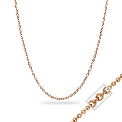 18" 14K Rose Gold Open Cable Chain Necklace - 2.4gm