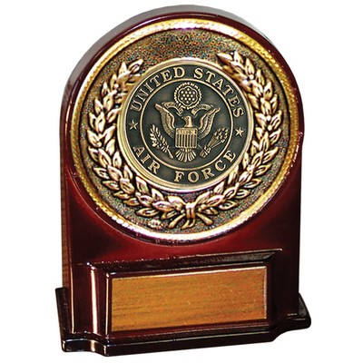 Stock 5 1/2" Medallion Award With 2" US Air Force Coin and Engraving Plate