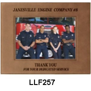 Custom Laser Engraved Leatherette Picture Frame-Dark Brown/Engraves Black, Medium