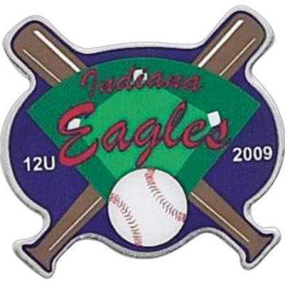 Baseball with Bats Digital Emblem Trading Pin