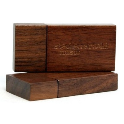 512 MB Wooden Rectangular USB Drive w/Magnetic closure