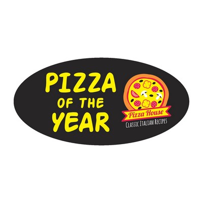 Oval Sticker | 2" x 4" | White Vinyl | Ultra Removable Adh Back | Screen