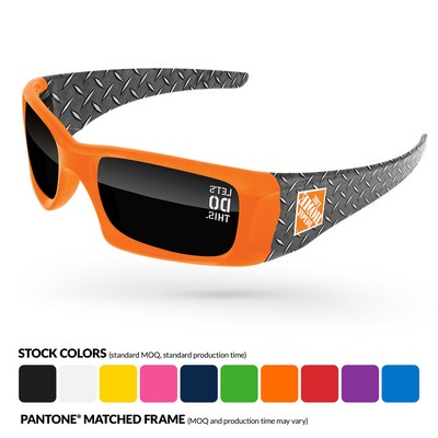Wrap Sunglasses W/ Lens Imprint & Full Color Arms Sublimation Wrap