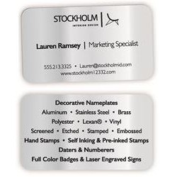 Aluminum Business Cards - SILVER (2 Side Imprint)