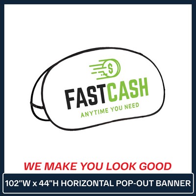 102" W x 44" H - Horizontal Pop-Out Banner - 2 Sides Printed Full Color