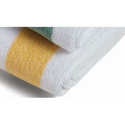 Cabana Premium White Cotton w/Yellow Stripe Towel (35" x 70")