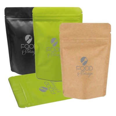 Paper Stand Up Pouch w/Zipper Seal, 1C2S (6.3"x9.05"x3.54")