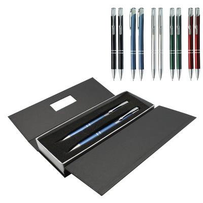 Deluxe Aluminum Ballpoint Pen & Pencil Set