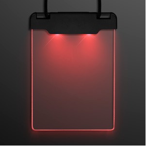 Red Space Glow Light Badge Necklace - BLANK