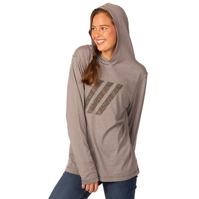 PRIMEASE® Ladies' Tri-Blend Long Sleeve Hooded Tee