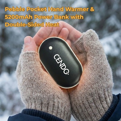 Pebble Pocket Hand Warmer & 5200mAh Power Bank with Double-Sided Heat