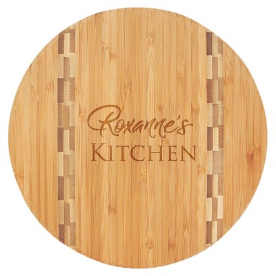 Bamboo Cutting Board with Butcher Block Inlay