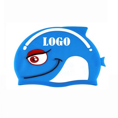 Kids Fish Silicone Swim Cap