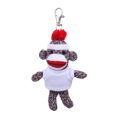 Plush Original Sock Monkey Keychain with Tee